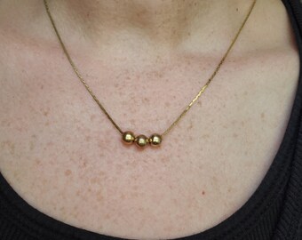 ■VINTAGE HOLLYWOOD■ Basic Ball Chain Necklace VH2411NE074M monet-matt-gold-ball-chain-
