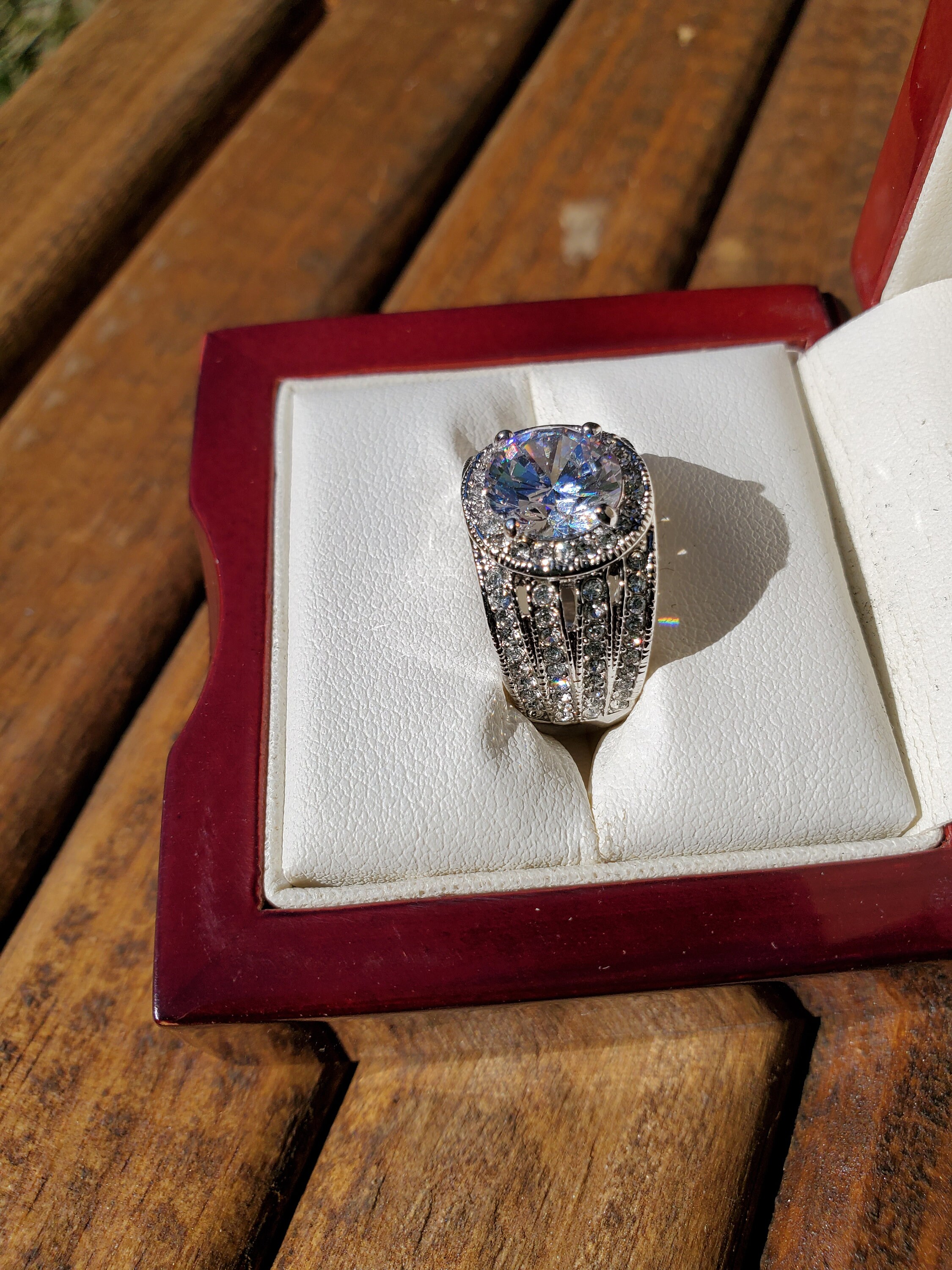 Silver CZ Statement Glamour Ring - Etsy