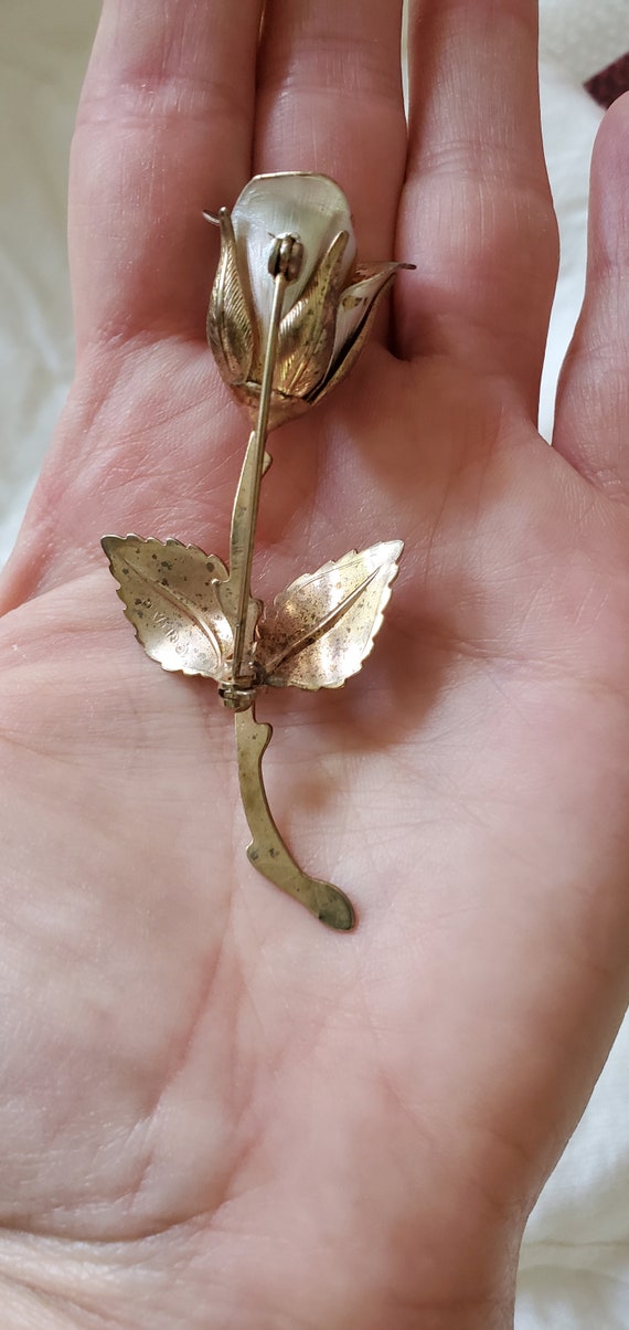 Vintage Gold Rose Pin/Brooch - image 4
