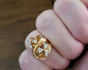 Vintage Gold And CZ Ring Size 5