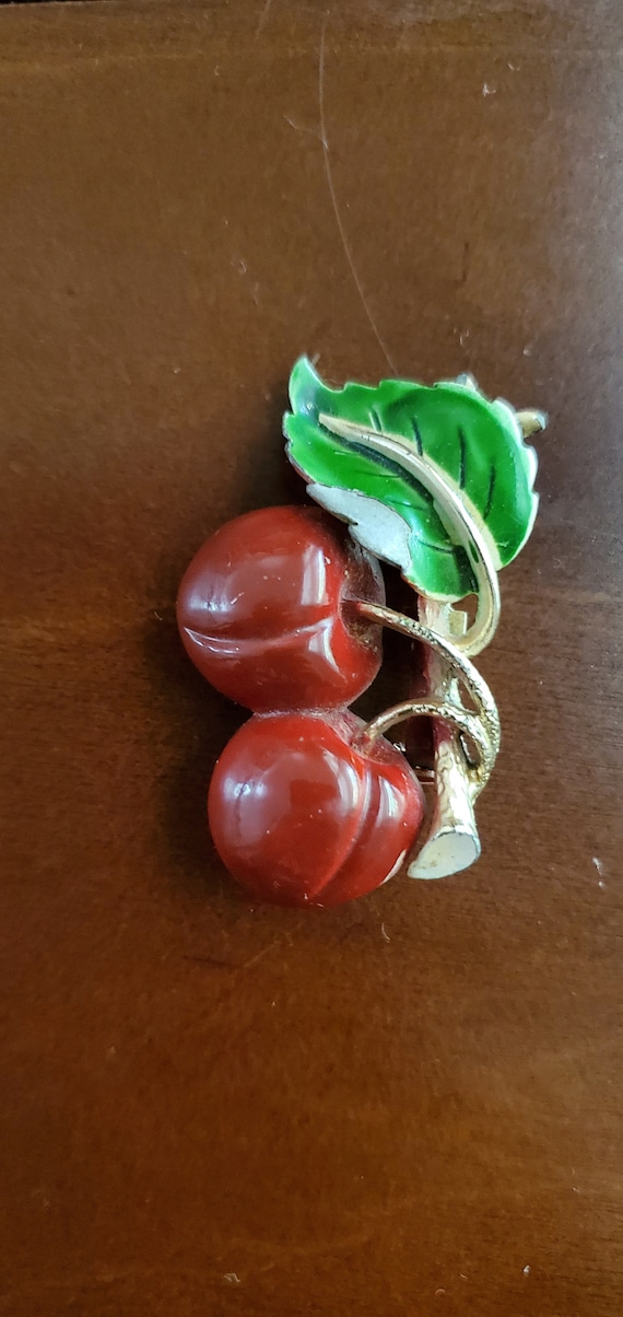 Vintage Cherry Brooch/Pin - image 1