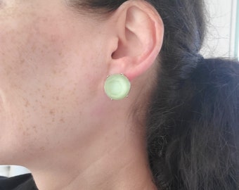 Vintage Green Stud Earrings