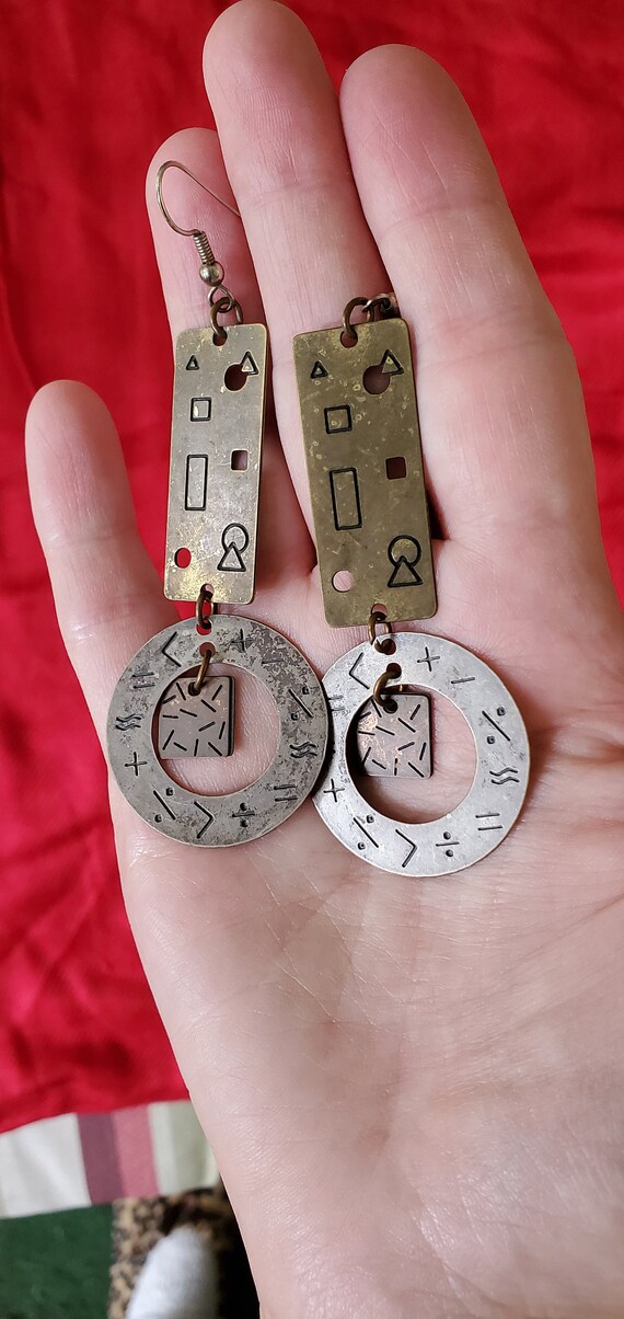 Vintage stamped earrings Gem