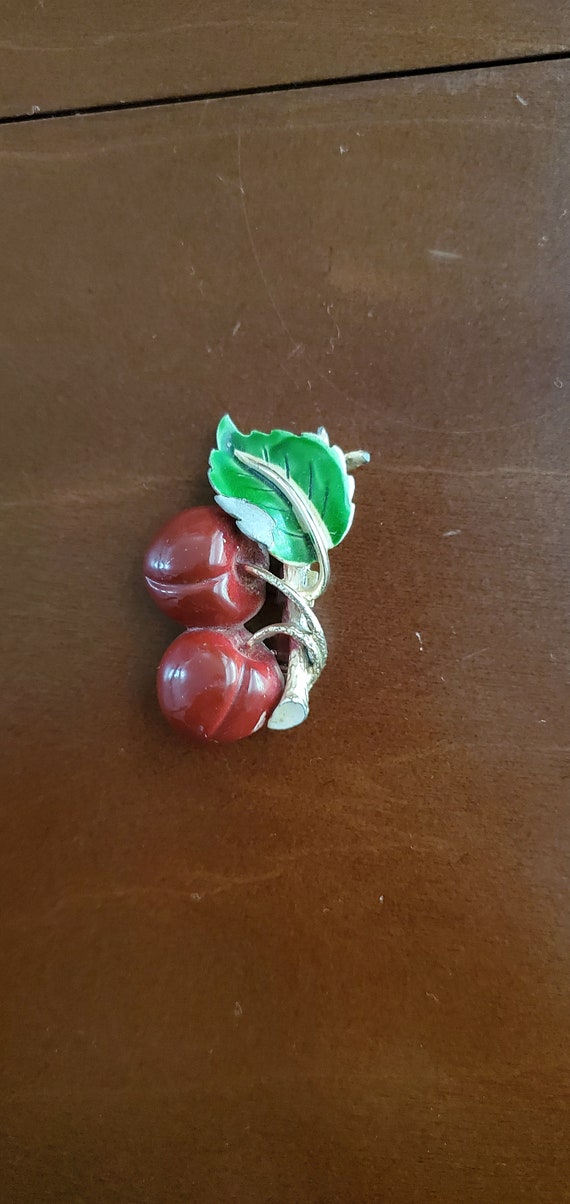 Vintage Cherry Brooch/Pin - image 3