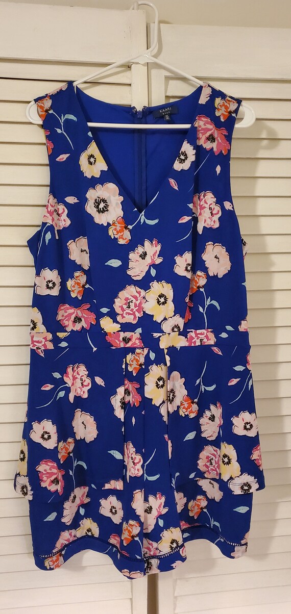 Blue Floral Jumper (Romper) by Kaari