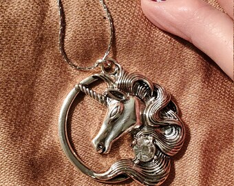 Unicorn Pendant w/Stainless Steel Chain Necklace