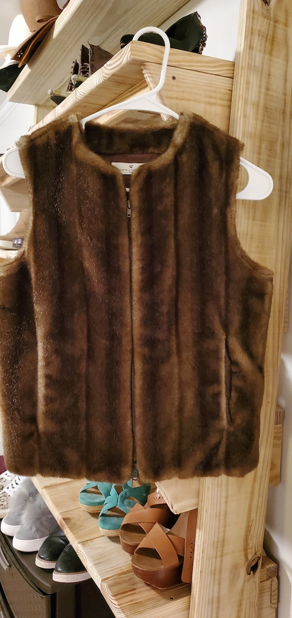 Vintage Brown Faux Fur Vest