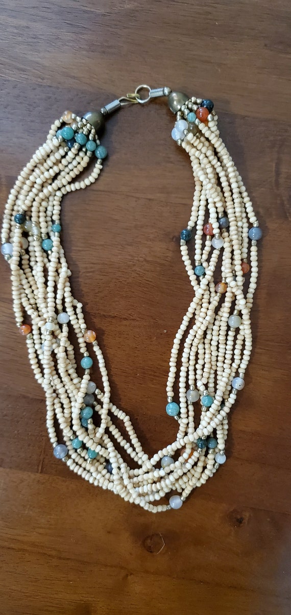 Rare Vintage Beaded Multi-Strand Necklace