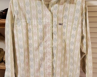 Vintage Ladies Printed Shirt By Ilio
