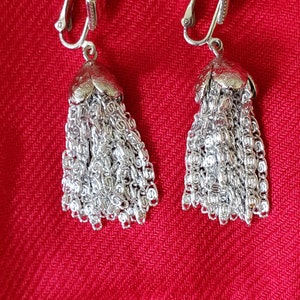 Vintage Sara Coventry Silver Tassel Earrings