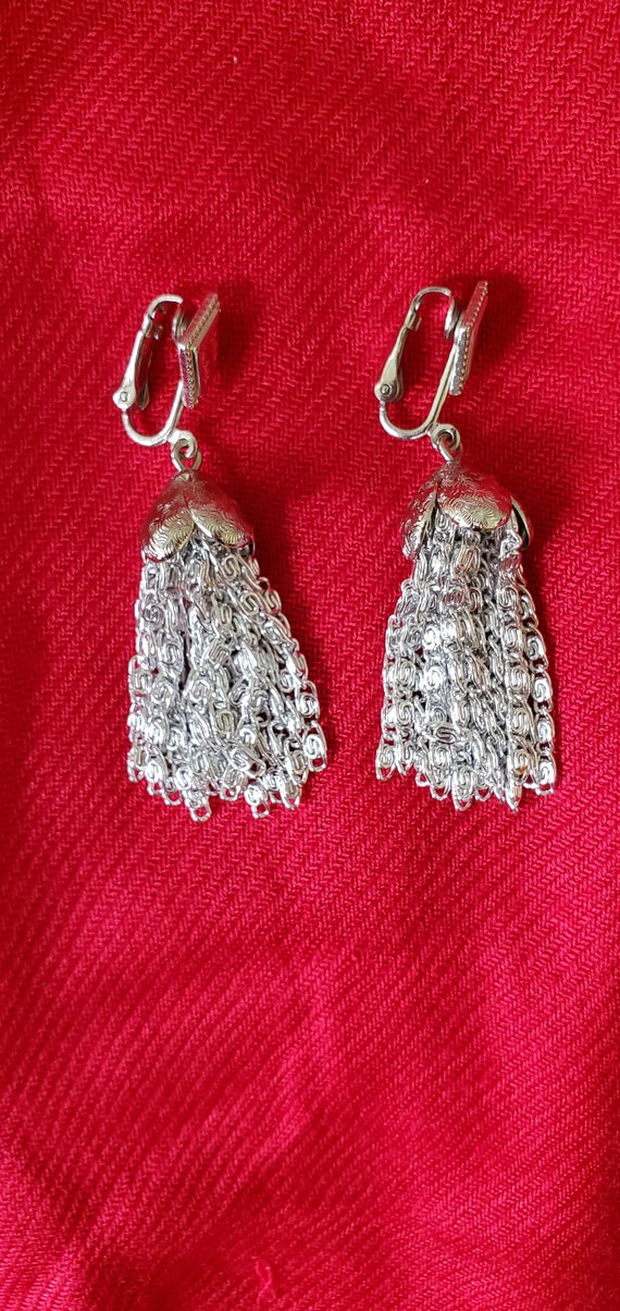 Vintage Sara Coventry Silver Tassel Earrings