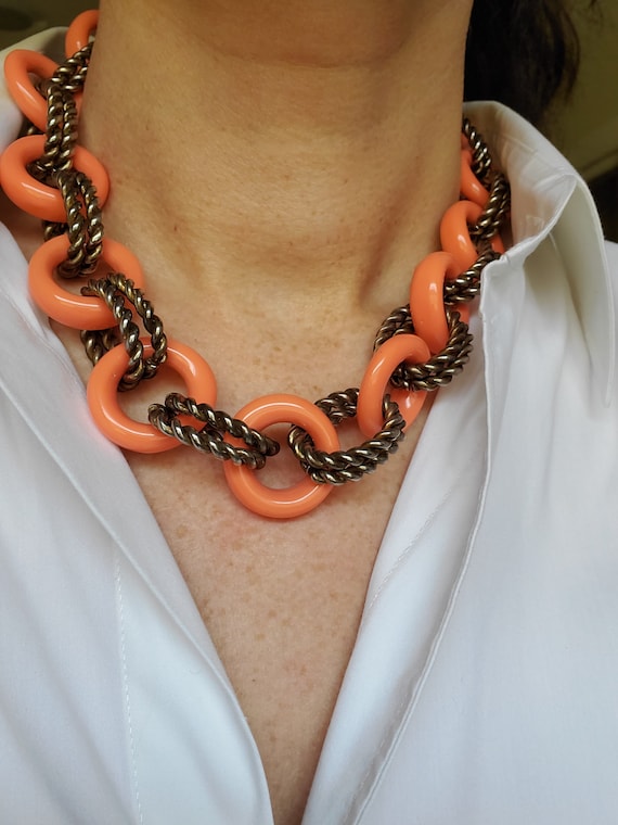 Coral Chain Necklace by Kenneth J. Lane