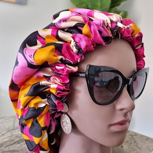 Handmade Silky Satin Hair Bonnet / Protective Bonnet / Unisex Bonnet