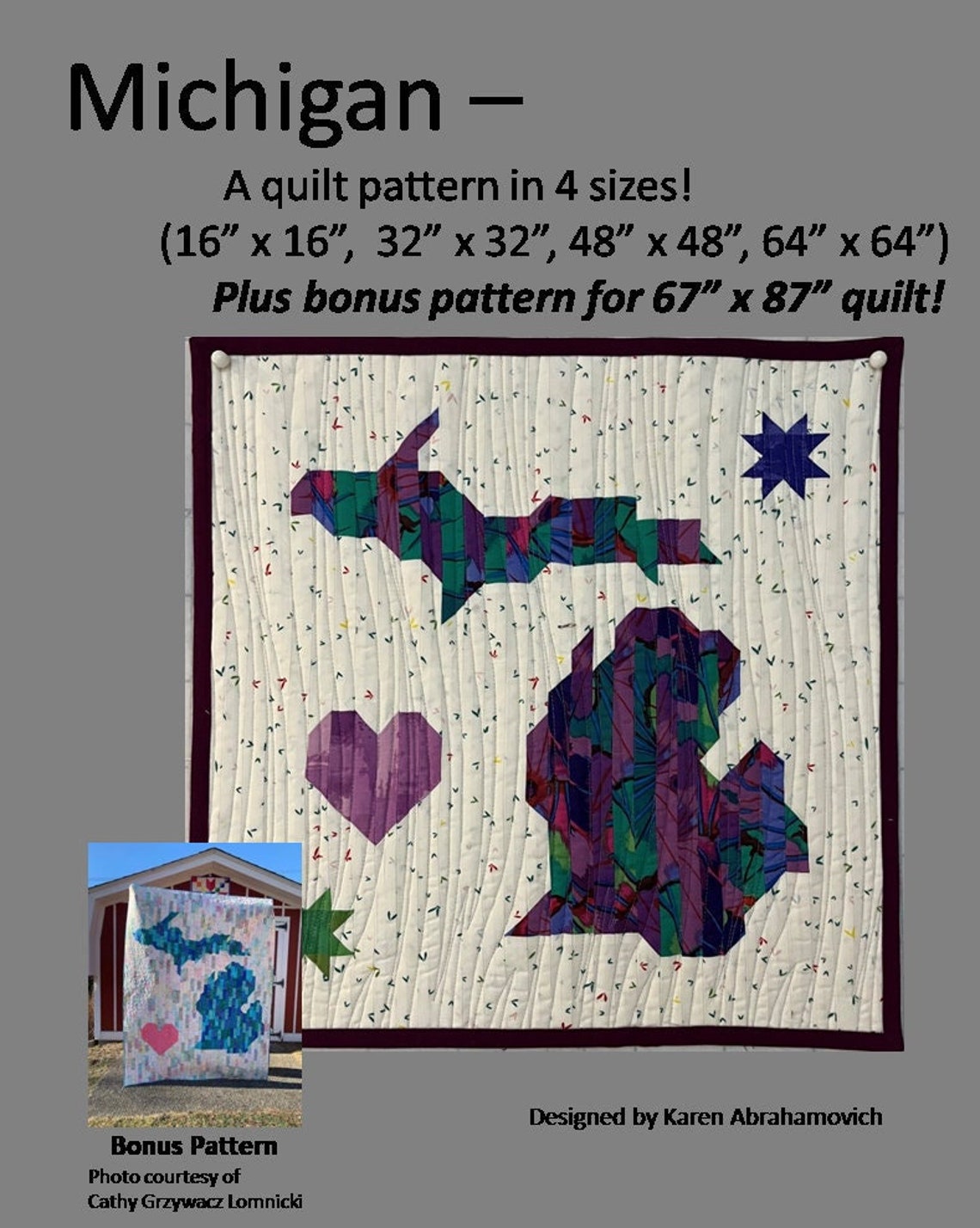 Michigan Quilt Pattern Etsy