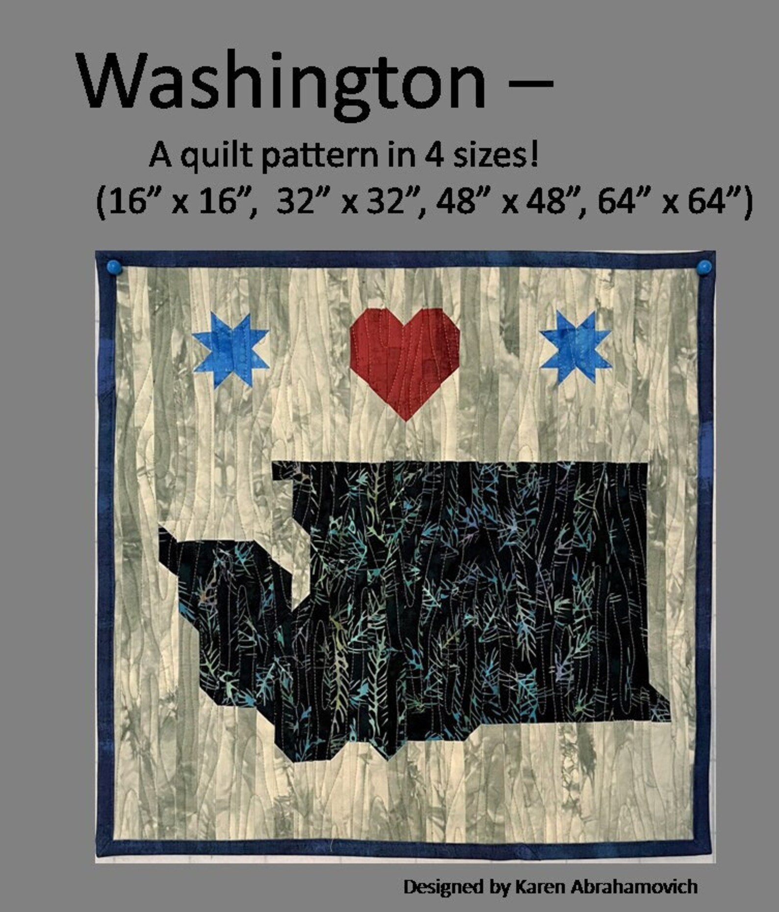 Washington Quilt Pattern 4 Sizes Etsy