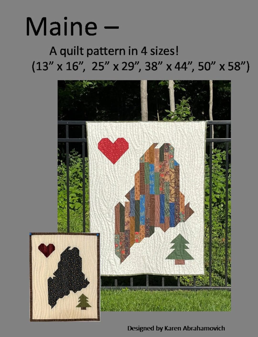 Maine Quilt Pattern 4 Sizes Etsy