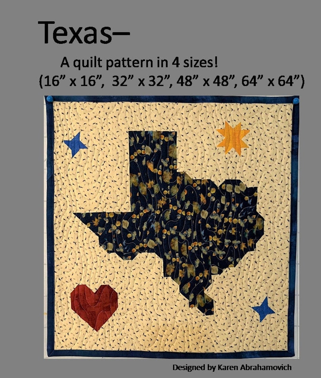 Texas Quilt Pattern 4 Sizes Etsy