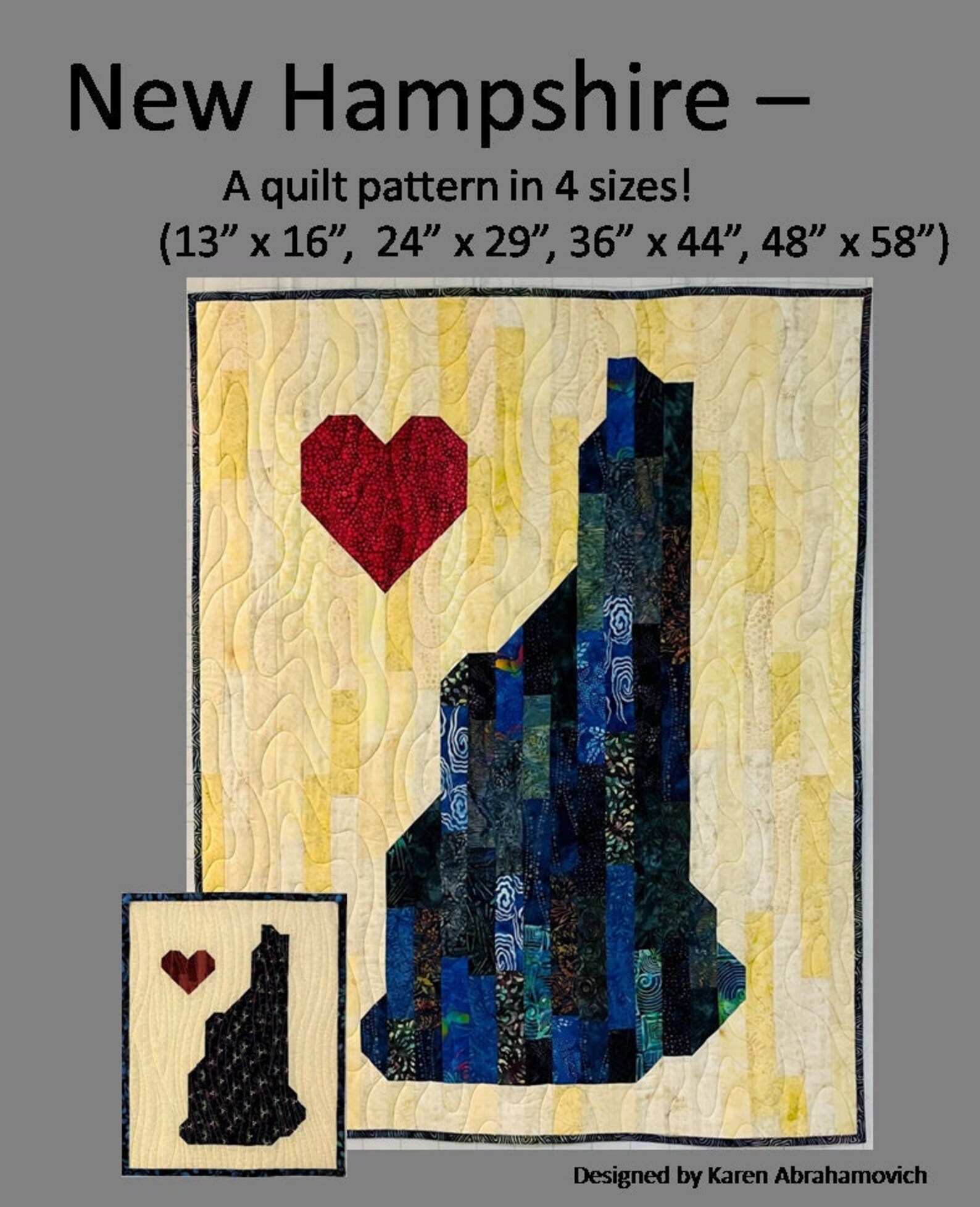 New Hampshire Quilt Pattern 4 Sizes Etsy