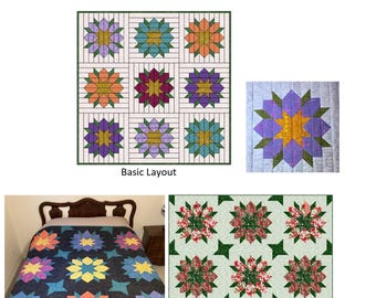 Star Flower Pattern and Pillow