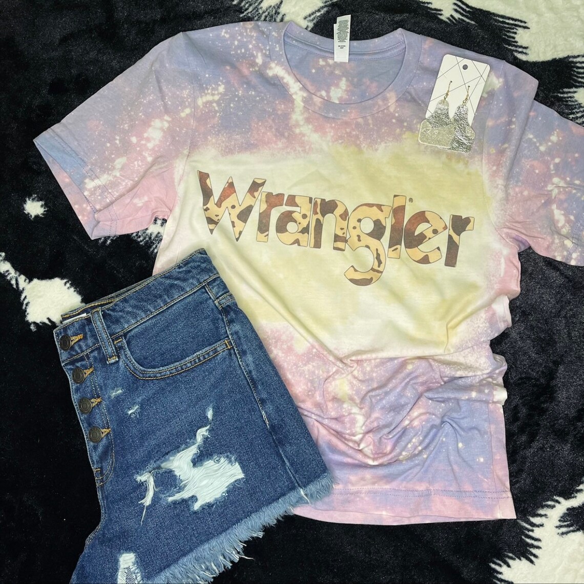 cow print bleached shirt