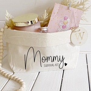 Geschenkkörbchen - Mami Survival-Kit für werdende Mütter, für deine Freundin, als Geschenk zur Geburt Mutter, Survival kit Mama,