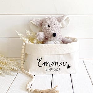 Geschenkkorb zur Geburt personalisierbar mit Name, Geburtstag oder Wunschtext