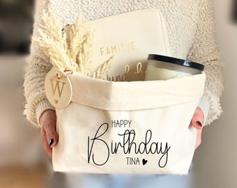 Geschenkkorb Happy Birthday mit Name, Alles Liebe zum Geburtstag