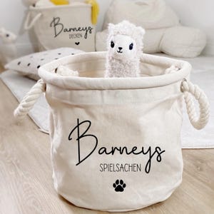 Aufbewahrungskorb für Hunde mit Name / personalisiert / Korb / Spielzeug / Spielzeugkorb / Weihnachtsgeschenk für Hundebesitzer
