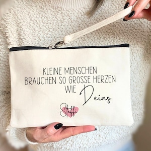 Kosmetiktasche - Kleine Menschen brauchen so große Herzen wie Deins