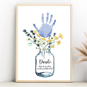 Farewell gift teacher personalized with your own handprint | Gift for educators to download or high-quality art print