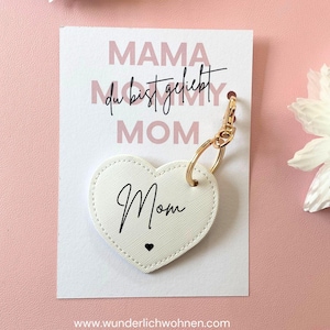 Geschenk Muttertag - Geschenkset für Mama Schlüsselanhänger und Grußkarte - 10 verschiedene Karten mit Spruch zur Auswahl
