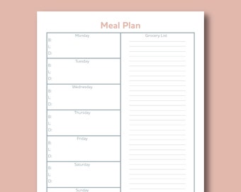 Weekly Meal Plan Printable