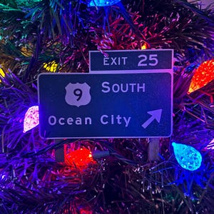 North Wildwood Crest Cape May Outer Banks Disney inspired exit sign ornament Christmas Ocean City