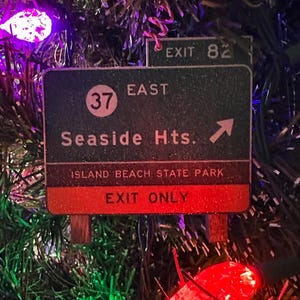 North Wildwood Crest Cape May Outer Banks Disney inspired exit sign ornament Christmas Seaside Heights
