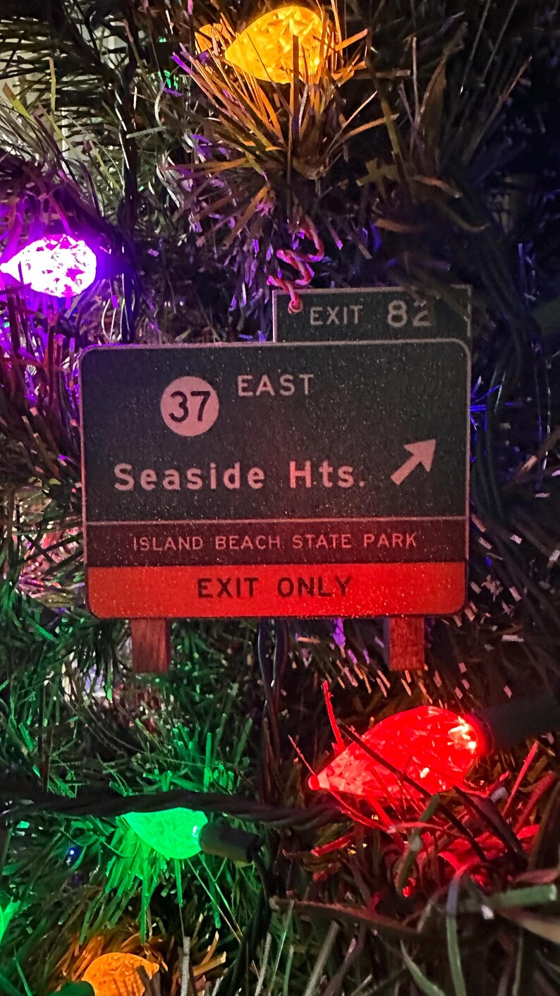 North Wildwood Crest Cape May Outer Banks Disney inspired exit sign ornament Christmas Seaside Heights
