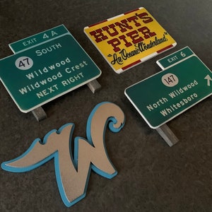 Wildwood Crest Seaside Heights Refrigerator Exit Sign Wooden Magnet