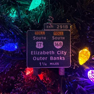 North Wildwood Crest Cape May Outer Banks Disney inspired exit sign ornament Christmas image 10