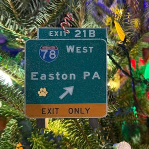 North Wildwood Crest Cape May Outer Banks Disney inspired exit sign ornament Christmas Easton