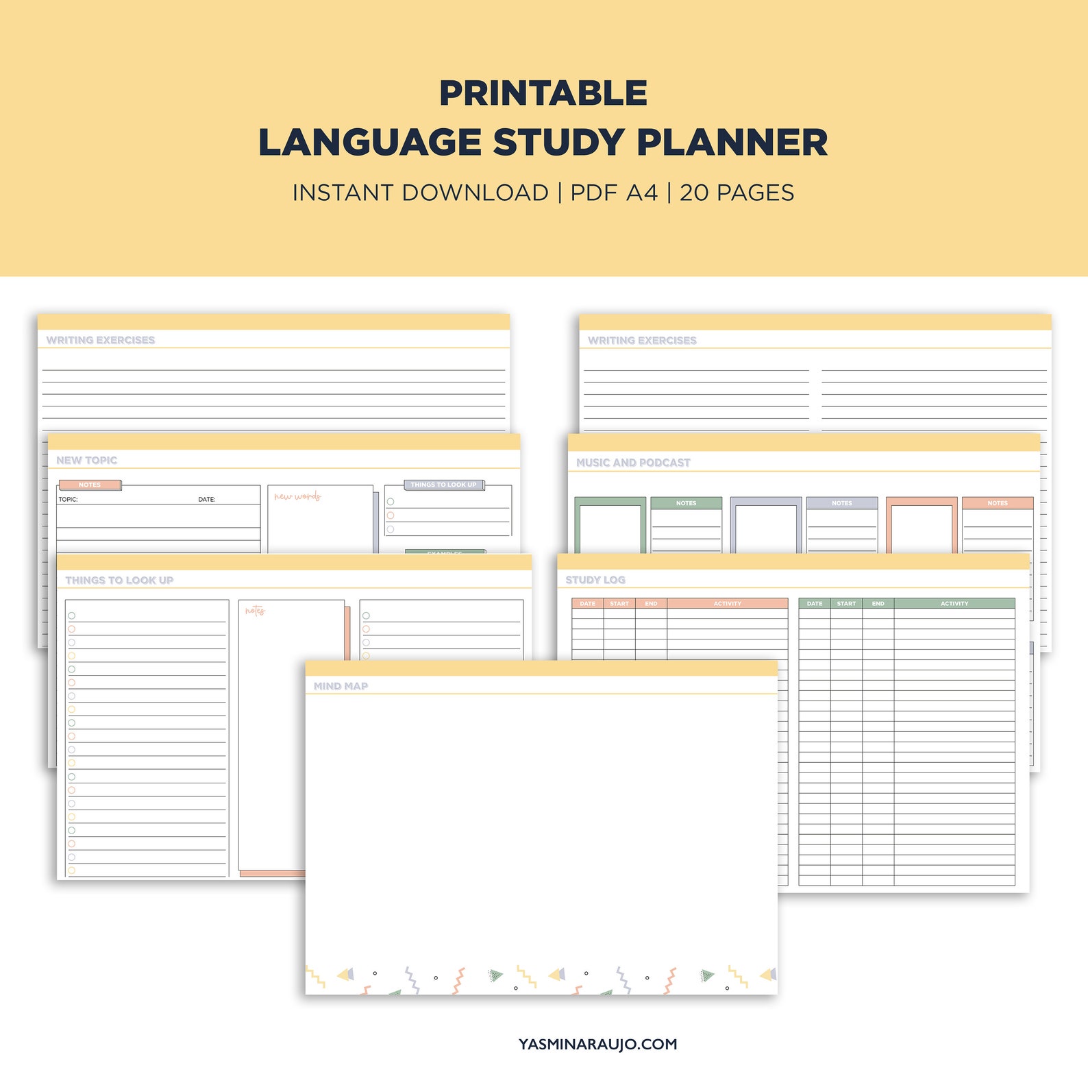 Language Study Planner Language Learning Planner Learn Etsy