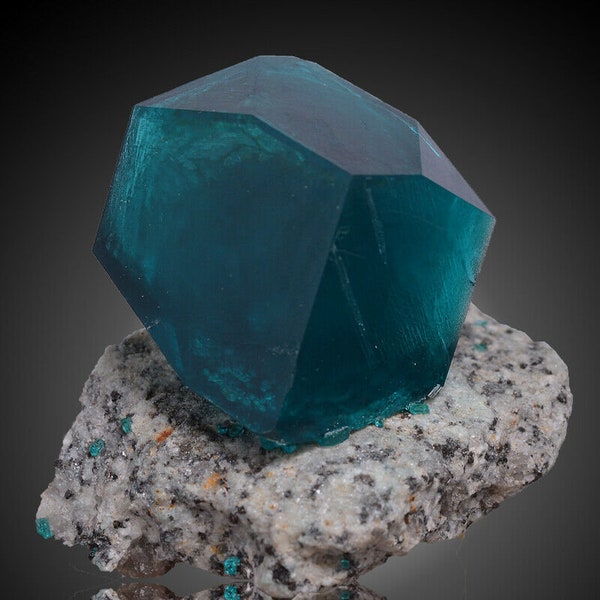 Nickelboussingaultite green like dioptase crystal on matrix from Poland specimen