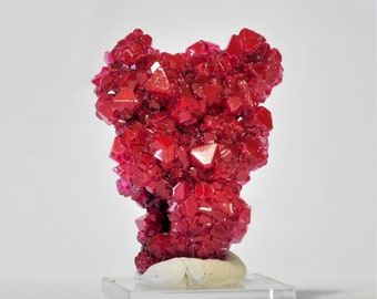 Alun, alunite - Grappe de cristal rouge Lab-grow - Pologne rouge comme la rodochrosite ou la fluorite