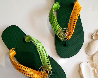 Customized Havaianas Brazil Colors for women Macrame