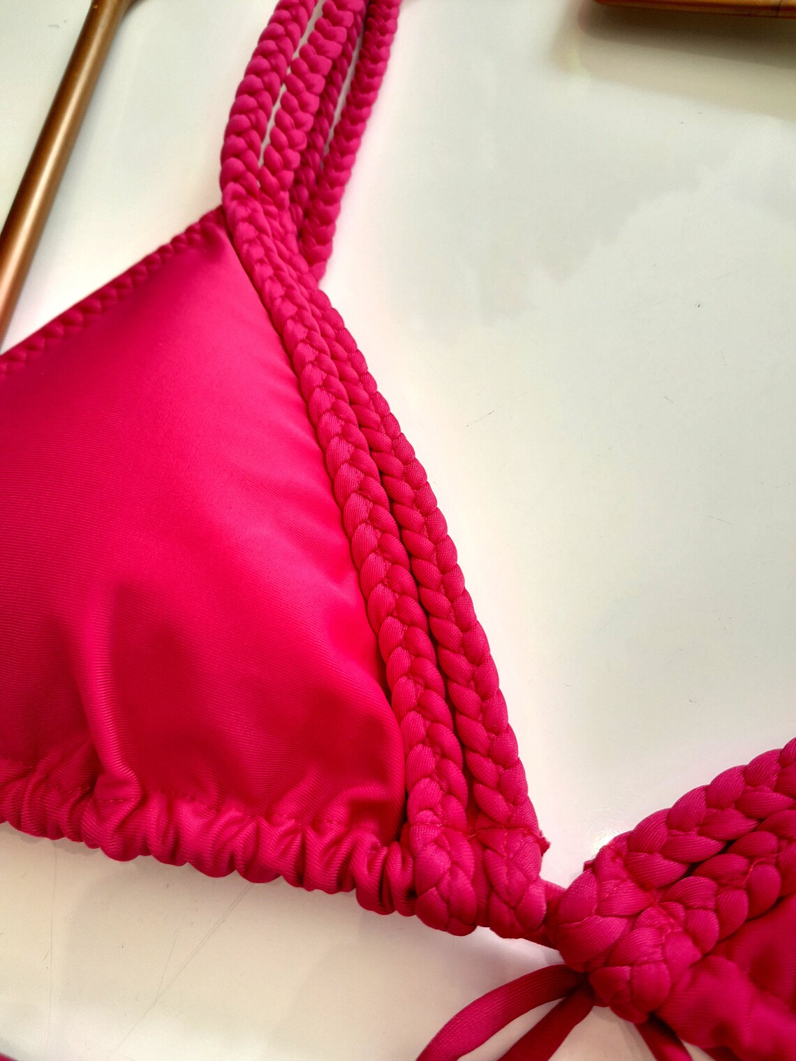 Brazilian Bikini Triangle Top Braids Cut Out Bottom Paixao Etsy