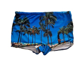 Brazilian Sunga Boxer Briefs Palm Trees and Beach -Paixao no. 78