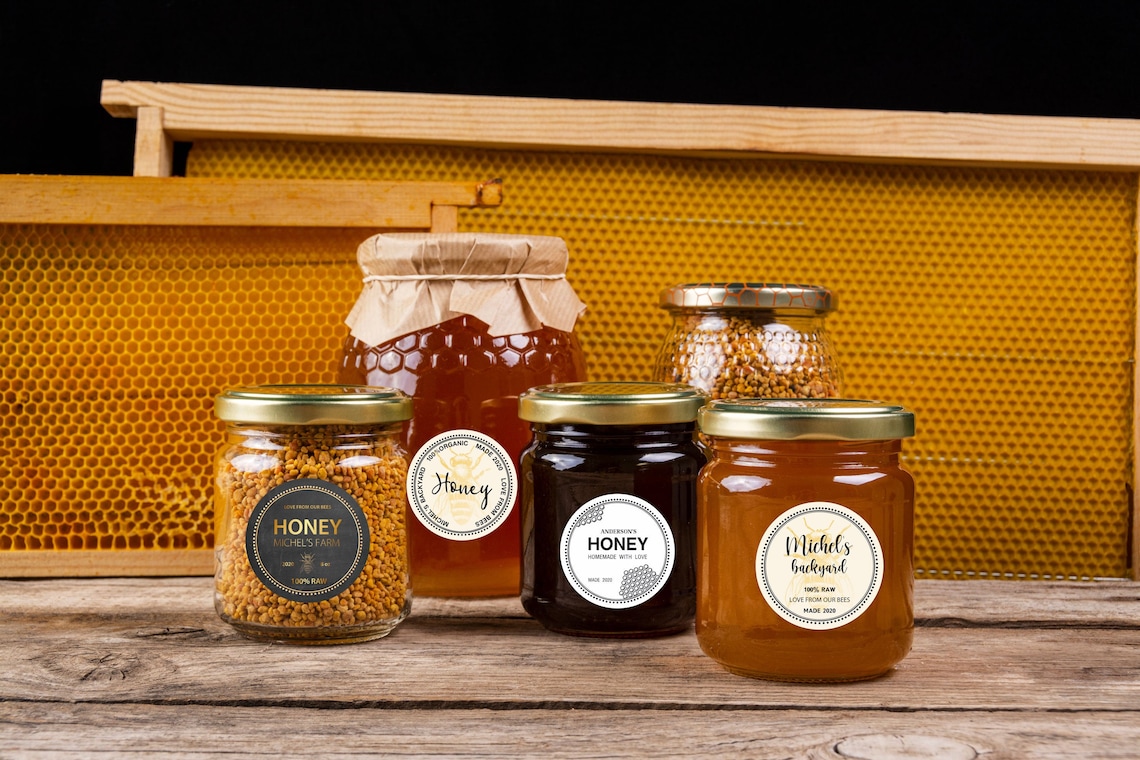 9 X Honey Jar Labels. Personalized Honey Labels. Adhesive Etsy
