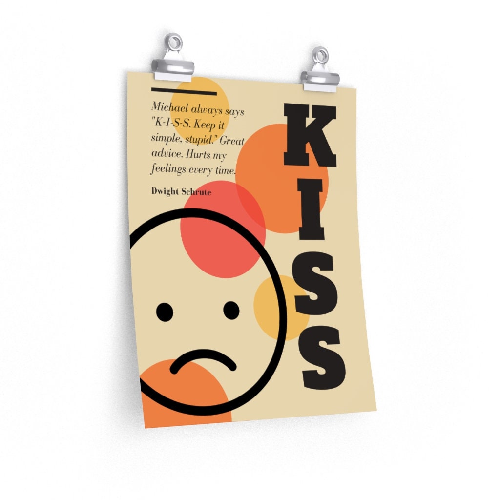 Keep It Simple Stupid Poster, The Office TV Show, Dwight Schrute, Dunder Mifflin, Office Merch