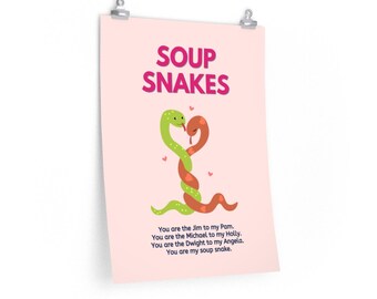 Soup Snake Poster FOR MEN, The Office, Michael Scott, Valentine&#39;s Day, Gift for Husband, Gift for Fiance, Office Merch
