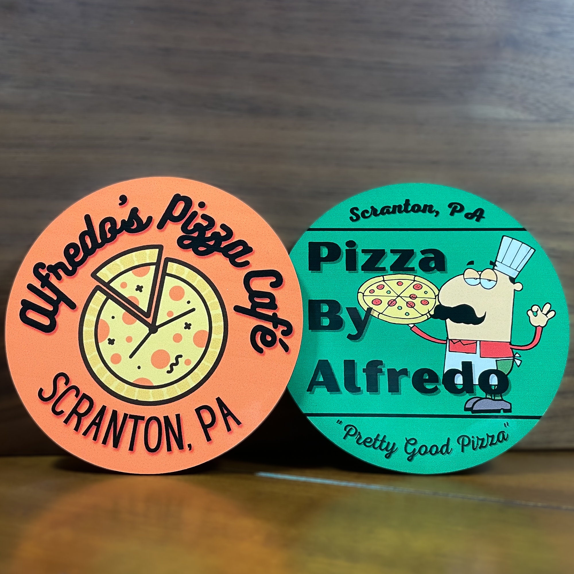 The Office Coasters Alfredo's Pizza Cafe Pizza by Etsy
