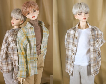 BJD Kleidung SD Puppentuch Für 1/3 Puppe Maple Overfit Karo Shirt [ID75,70cm,SD17]