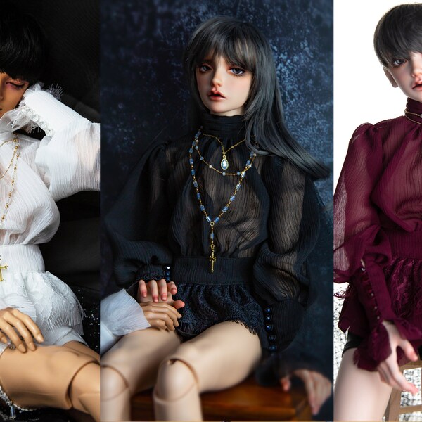 BJD Clothes SD doll cloth For (1/3 doll),(1/4doll) Backless Chiffon Blouse (SD13~17,MSD)